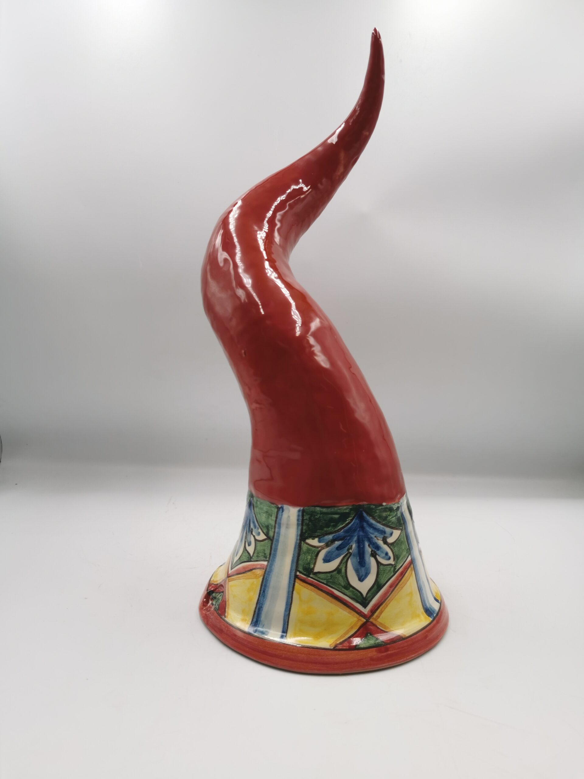 Corno rosso portafortuna in Ceramica di Caltagirone
